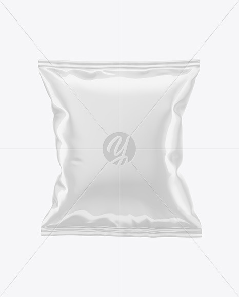 Download Glossy Snack Package Mockup In Bag Sack Mockups On Yellow Images Object Mockups