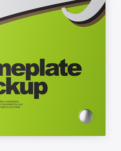 Metallic Nameplate Mockup PSD #1