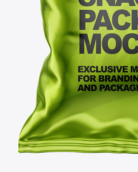 Metallic Snack Package Mockup PSD #1