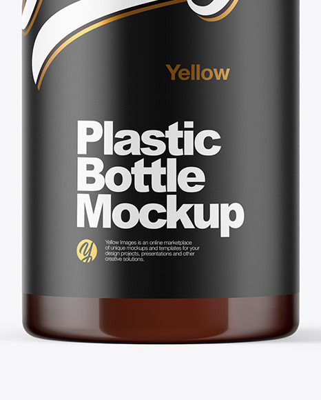 Amber Plastic Bottle Mockup PSD #1