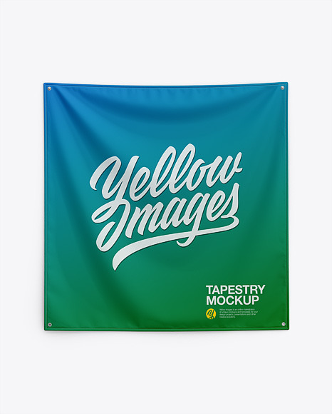 Home Decor Wall Tapestry Mockup   Textile Fabric Banner PSD #3