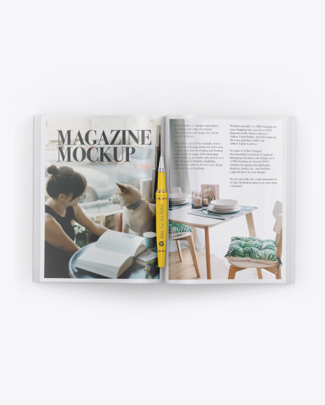 Download Textured Magazine Mockup In Stationery Mockups On Yellow Images Object Mockups PSD Mockup Templates