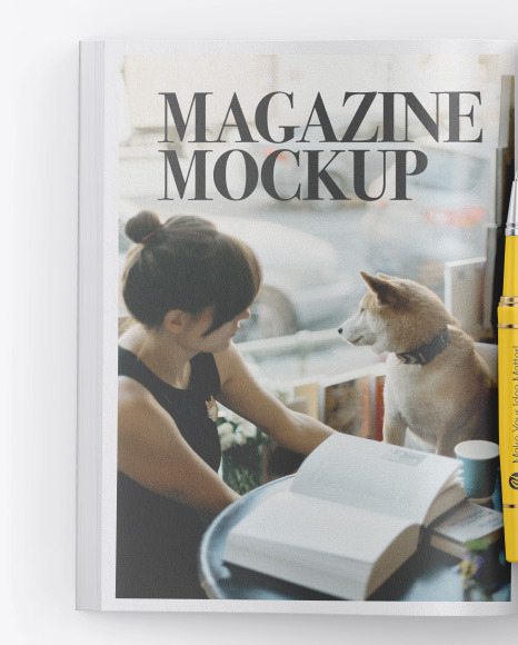 Download Textured Magazine Mockup In Stationery Mockups On Yellow Images Object Mockups