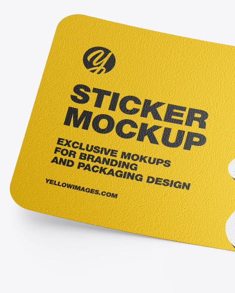 Download Textured Sticker Mockup In Stationery Mockups On Yellow Images Object Mockups PSD Mockup Templates