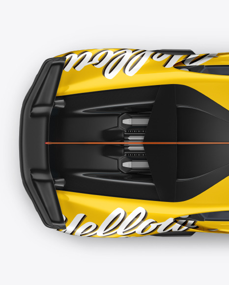 Super Car Mockup   Top View PSD #2