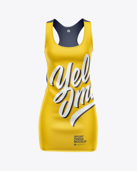 Download Women S Sport Dress Mockup Front View In Apparel Mockups On Yellow Images Object Mockups