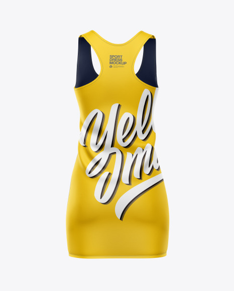 Download Women S Sport Dress Mockup Back View In Apparel Mockups On Yellow Images Object Mockups