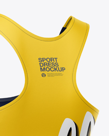 Download Women S Sport Dress Mockup Back Half Side View In Apparel Mockups On Yellow Images Object Mockups