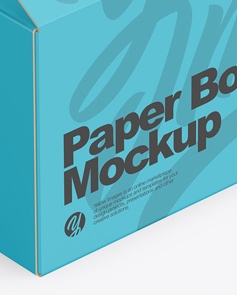 Download Opened Paper Box Mockup In Box Mockups On Yellow Images Object Mockups