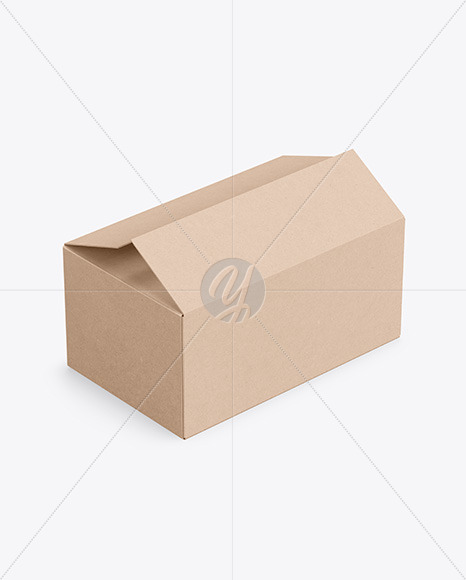 Opened Kraft Box Mockup In Box Mockups On Yellow Images Object Mockups