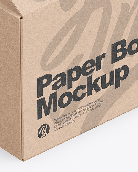 Download Opened Kraft Box Mockup In Box Mockups On Yellow Images Object Mockups PSD Mockup Templates