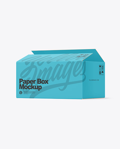 Download Opened Paper Box Mockup In Box Mockups On Yellow Images Object Mockups