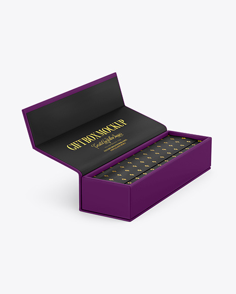 Opened Matte Box Mockup In Box Mockups On Yellow Images Object Mockups