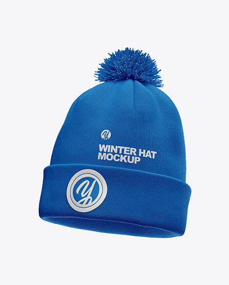 Winter Hat Mockup Half Side View In Apparel Mockups On Yellow Images Object Mockups