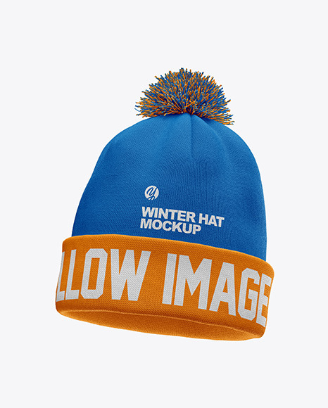 Download Winter Hat Mockup Half Side View In Apparel Mockups On Yellow Images Object Mockups