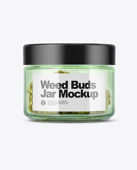 Download Green Glass Jar With Weed Buds Mockup In Jar Mockups On Yellow Images Object Mockups