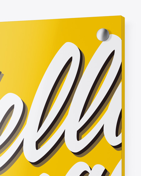 Glossy Nameplate Mockup PSD #2