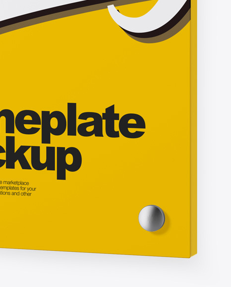 Glossy Nameplate Mockup PSD #1