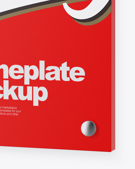 Matte Nameplate Mockup PSD #1