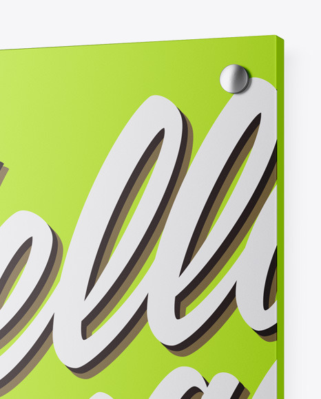 Metallic Nameplate Mockup PSD #2