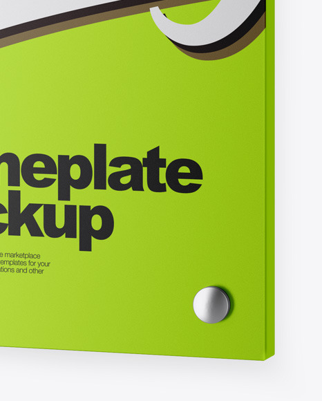 Metallic Nameplate Mockup PSD #1