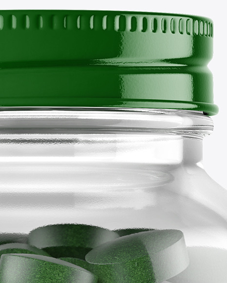 Clear Glass Bottle With Pills Mockup PSD #2