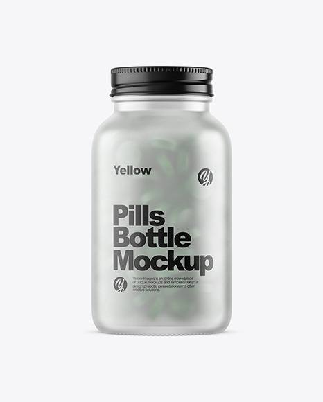 Download Frosted Glass Bottle With Pills Mockup In Bottle Mockups On Yellow Images Object Mockups Yellowimages Mockups