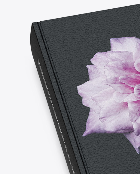 Book w  Leather Cover Mockup   Half Side View PSD #2
