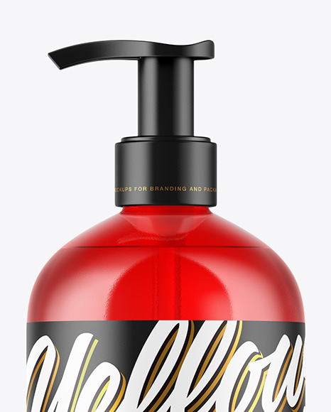 Plastic Bottle Mockup with Pump PSD #2