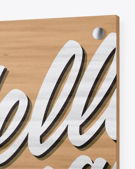Wooden Nameplate Mockup PSD #2