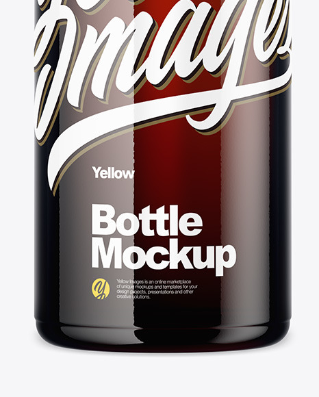 Amber Bottle Mockup PSD #1