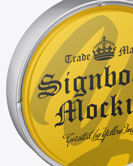 Matte Metallic Round Signboard Mockup PSD #7