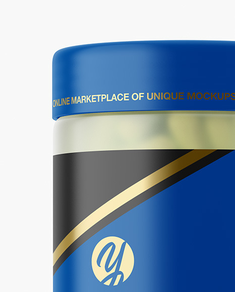 Frosted Pills Jar Mockup PSD #2