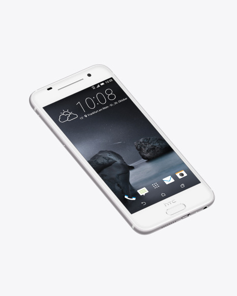 Opal Silver HTC A9 Phone Mockup PSD #4
