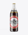 Clear Glass Bottle with Brown Ale Mockup