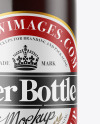 Clear Glass Bottle with Brown Ale Mockup