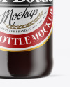 Clear Glass Bottle with Brown Ale Mockup