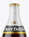 Clear Glass Bottle with Brown Ale Mockup