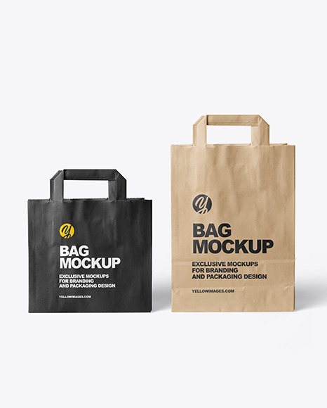 Download Hand W Two Paper Bags Mockup Yellow Author PSD Mockup Templates