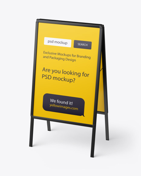 Download Metallic Stand Mockup In Outdoor Advertising Mockups On Yellow Images Object Mockups Yellowimages Mockups