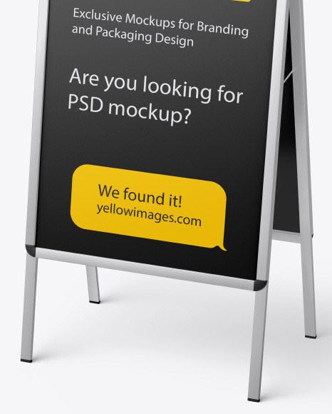 Metallic Stand Mockup In Outdoor Advertising Mockups On Yellow Images Object Mockups