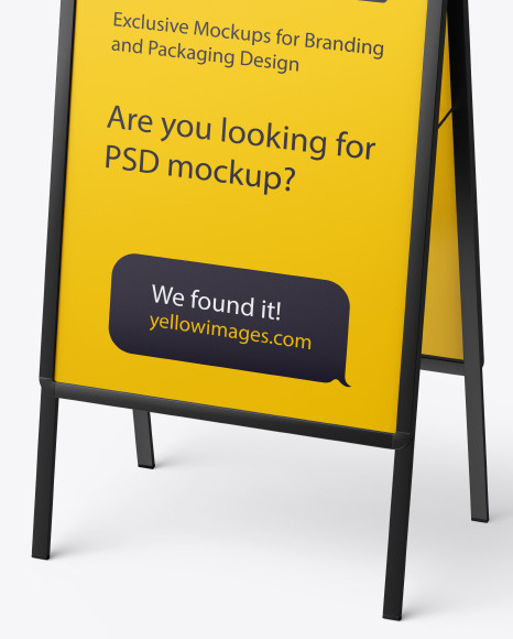 Download Metallic Stand Mockup In Outdoor Advertising Mockups On Yellow Images Object Mockups PSD Mockup Templates