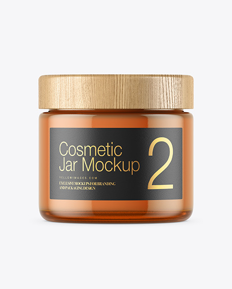 Color Glass Cosmetic Jar Mockup PSD #1