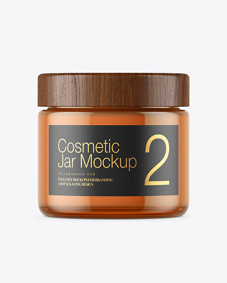 Color Glass Cosmetic Jar Mockup PSD #6