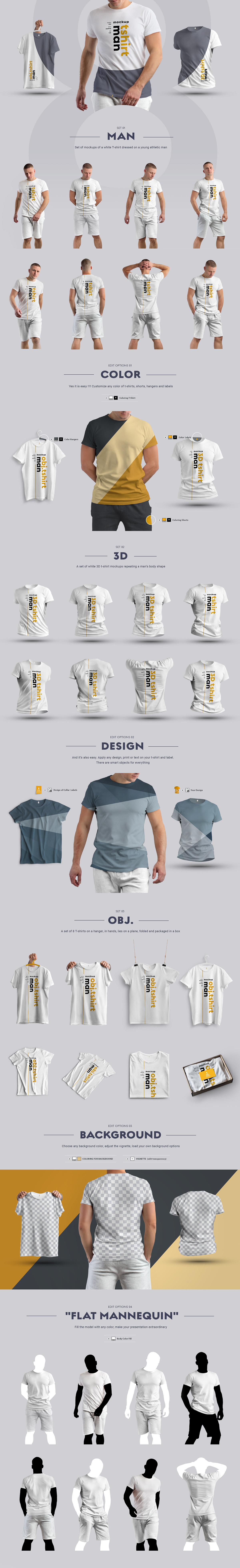 Download 24 Mockups Man T Shirt Man 3d Objects In Apparel Mockups On Yellow Images Creative Store PSD Mockup Templates