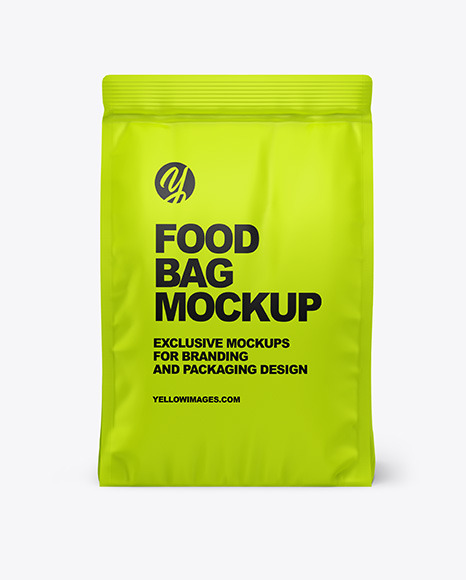 Download Matte Food Bag Mockup In Bag Sack Mockups On Yellow Images Object Mockups PSD Mockup Templates