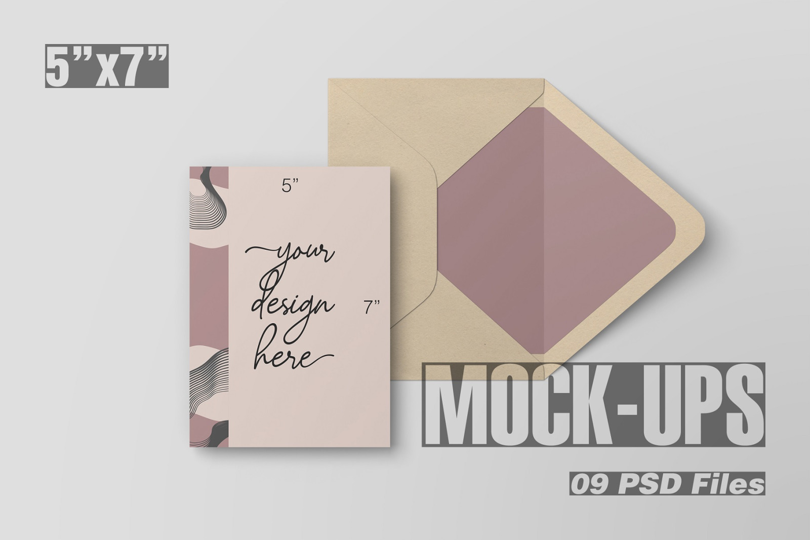 5x7 Inches Postcard And Envelope Mockups In Stationery Mockups On Yellow Images Creative Store