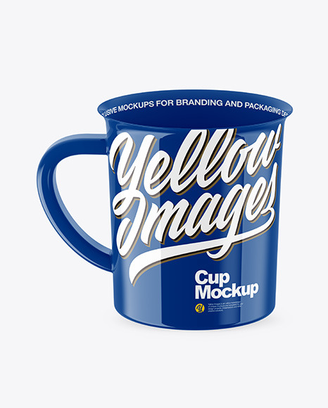 Download Glossy Cup Mockup In Cup Bowl Mockups On Yellow Images Object Mockups PSD Mockup Templates