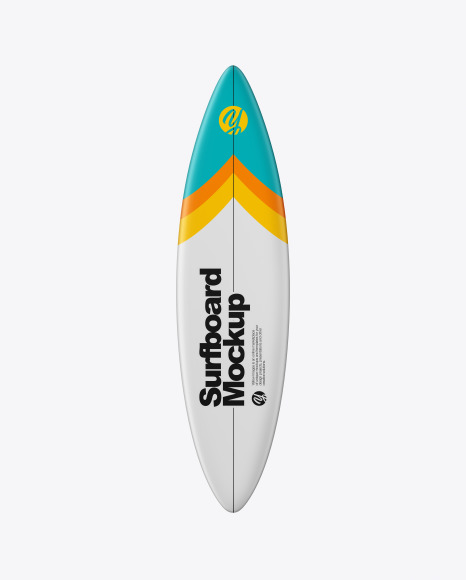 Surfboard Mockup - Front View in Packaging Mockups on Yellow Images Object Mockups