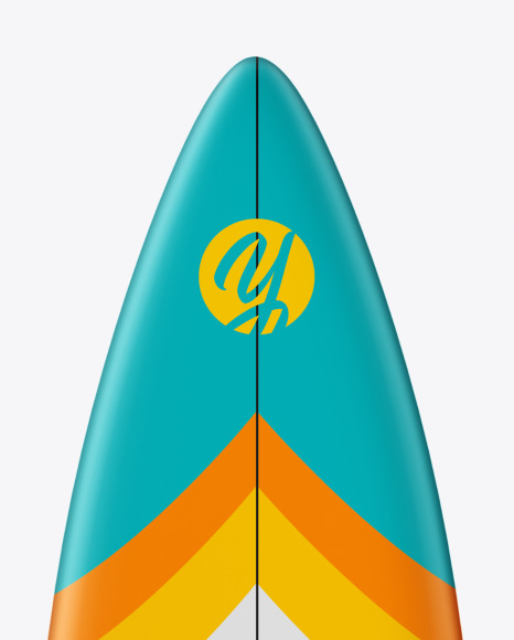 Download Surfboard Mockup Front View In Packaging Mockups On Yellow Images Object Mockups PSD Mockup Templates